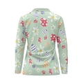 thumbnail image 3 of Uorisanigo Easter Egg Flowers Women's Golf Top Breathable Fashionable Moisture Wicking Casual Tennis Activewear Versatile Long Sleeve Quarter Zip Pullover, 3 of 7