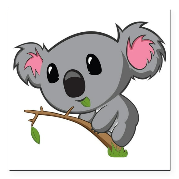 CafePress - Hungry Koala Square Car Magnet 3 X 3 - Square Car Magnet 3" x 3"