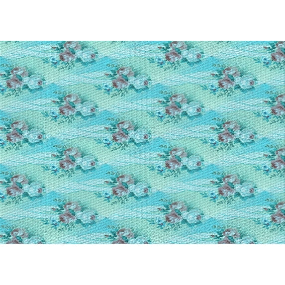 Ahgly Company Indoor Rectangle Patterned Macaw Blue Green Area Rugs, 6' x 9'