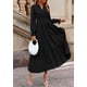 thumbnail image 3 of Vestido PRETTYGARDEN Maxi Negro de Manga Larga con Escote en V XL, 3 of 8