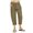Brown, variant on SwiftWear Boho Cotton Linen Capris for Women Loose Wide-Leg Silhouette & Elastic Waist S-3XL