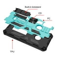 thumbnail image 4 of For Cricket Icon 4 Case Kickstand Phone Cover Full Protection Armor Shockproof Rugged Case with Free 9H Tempered Glass Screen Protector - Teal, 4 of 5