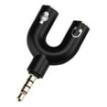 thumbnail image 4 of Black 3.5mm 2 Female to 1 Male U Shape Headset Splitter Adapter Aluminium Alloy Audio Adapter Black, 4 of 8