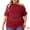 Burgundy, variant on Unique Bargains Women Plus Size Tops One Shoulder Short Sleeve Ruched Basic Blouses 1X Black