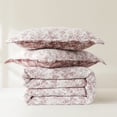 thumbnail image 4 of Lush Decor Peony Toile Reversible Cotton Quilt 3 Piece Set Full/ Queen Rosewood - Floral Quilt - Pink Bedding Set - Scalloped Edge - Coquette Decor, 4 of 10