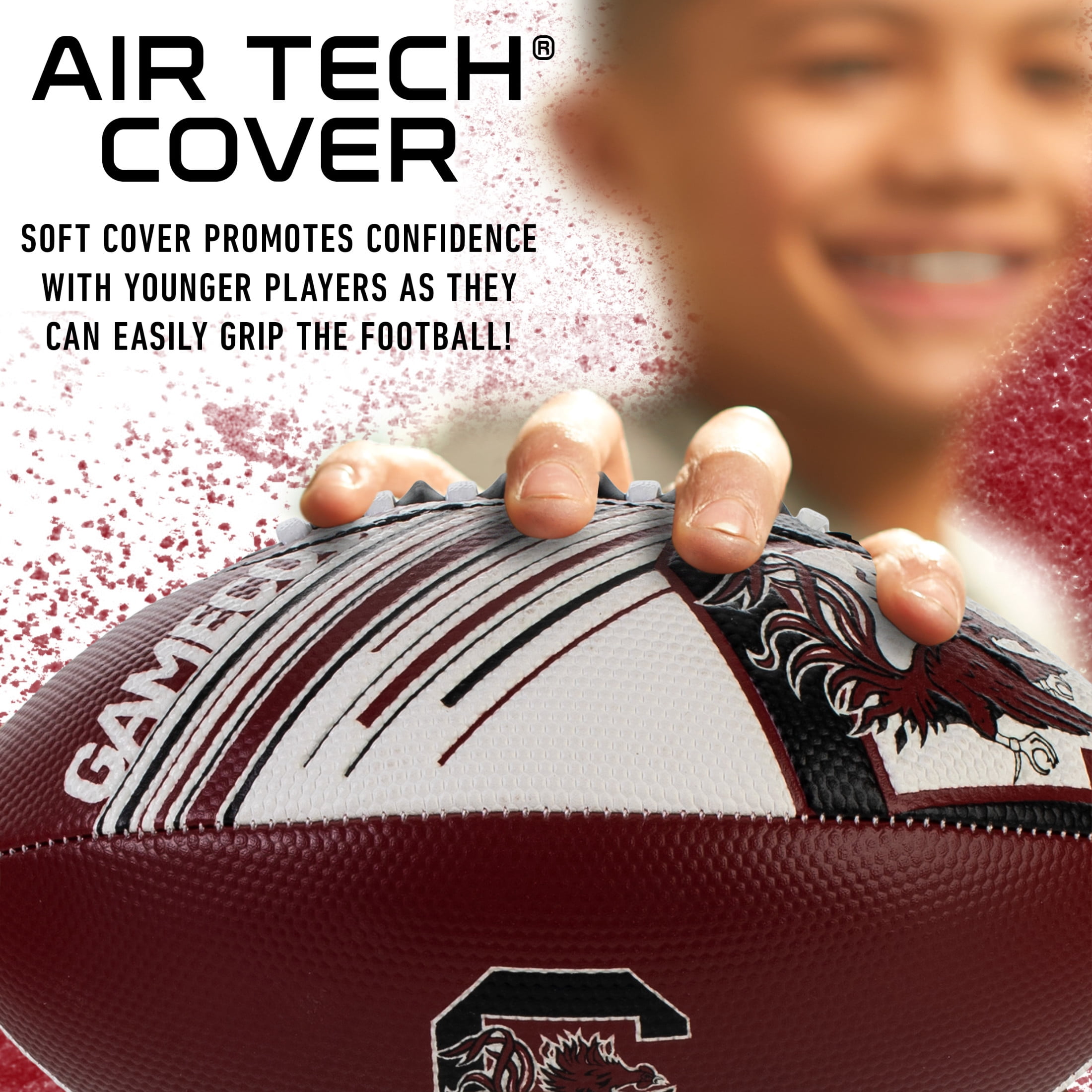 NCAA South Carolina Gamecocks Football - Youth Mini Football - 8.5" Football- SPACELACE Easy Grip Texture- Perfect for Kids !