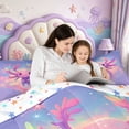 thumbnail image 5 of Manfei Axolotl Print 7pcs Queen Bedding,Ocean Themed Animal Bedding Comforter Set Queen,Colorful Stars Reversible, 5 of 7