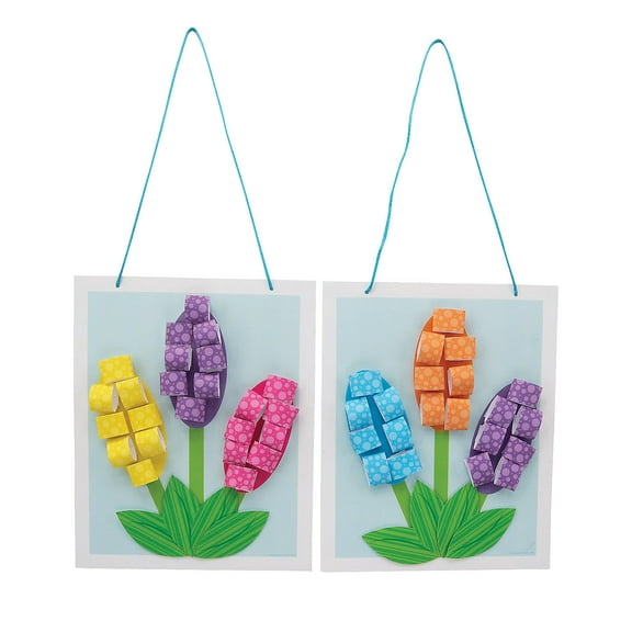 Fun Express Paper Loop Flower Sign Craft Kit, Makes 12, Craft Kits, Spring, 12 Pieces