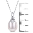 thumbnail image 2 of Everly Women's Cultured Pearl and Diamond Sterling Silver Necklace, 2 of 6
