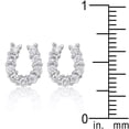 thumbnail image 2 of Precious Stars Sterling Silver Cubic Zirconia Horseshoe Earring Studs, 2 of 2