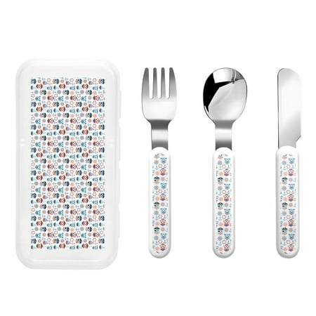 

Qokaie Nautical And Pirate Owls for Stainless Steel Kids Silverware Set - Children’s Utensil Set - Children s Knife Fork And Spoon Set