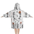 thumbnail image 2 of Halloween Dancing Skeletons and Pumpkins Blanket Hoodies for Kids 6-13YR Oversize Wearable Blanket Hoodies for Boys Girls Teens, 2 of 7