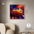 thumbnail image 5 of Porsche in Rainbow Canvas Graffiti Art by Art Remedy, Gold Frame, 30" x 30", 5 of 7