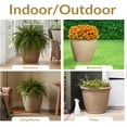 thumbnail image 5 of 24-Inch Anjelica Large Plastic Pot for Plants - Outdoor Double-Walled Large Plastic Planter with Drillable Drainage Holes - Beige, 5 of 9