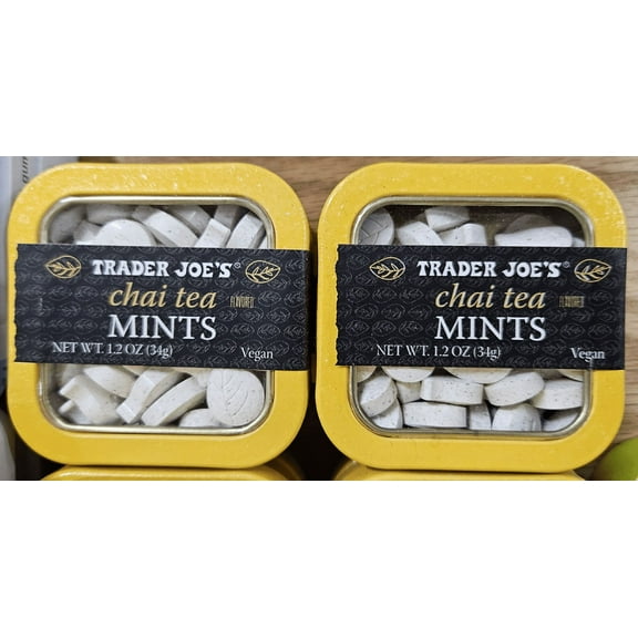 Trader Joe’s Chai Tea Vegan Mints 1.2oz 34g (2 Tins)