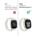 thumbnail image 6 of Wearlizer Elastic Band Compatible with Fitbit Versa 3 / Sense Bands, Slim Cute Solo Loop Braided Strap Stretchy Woven Wristband for Versa 3 / Sense Watch (White, L), 6 of 6