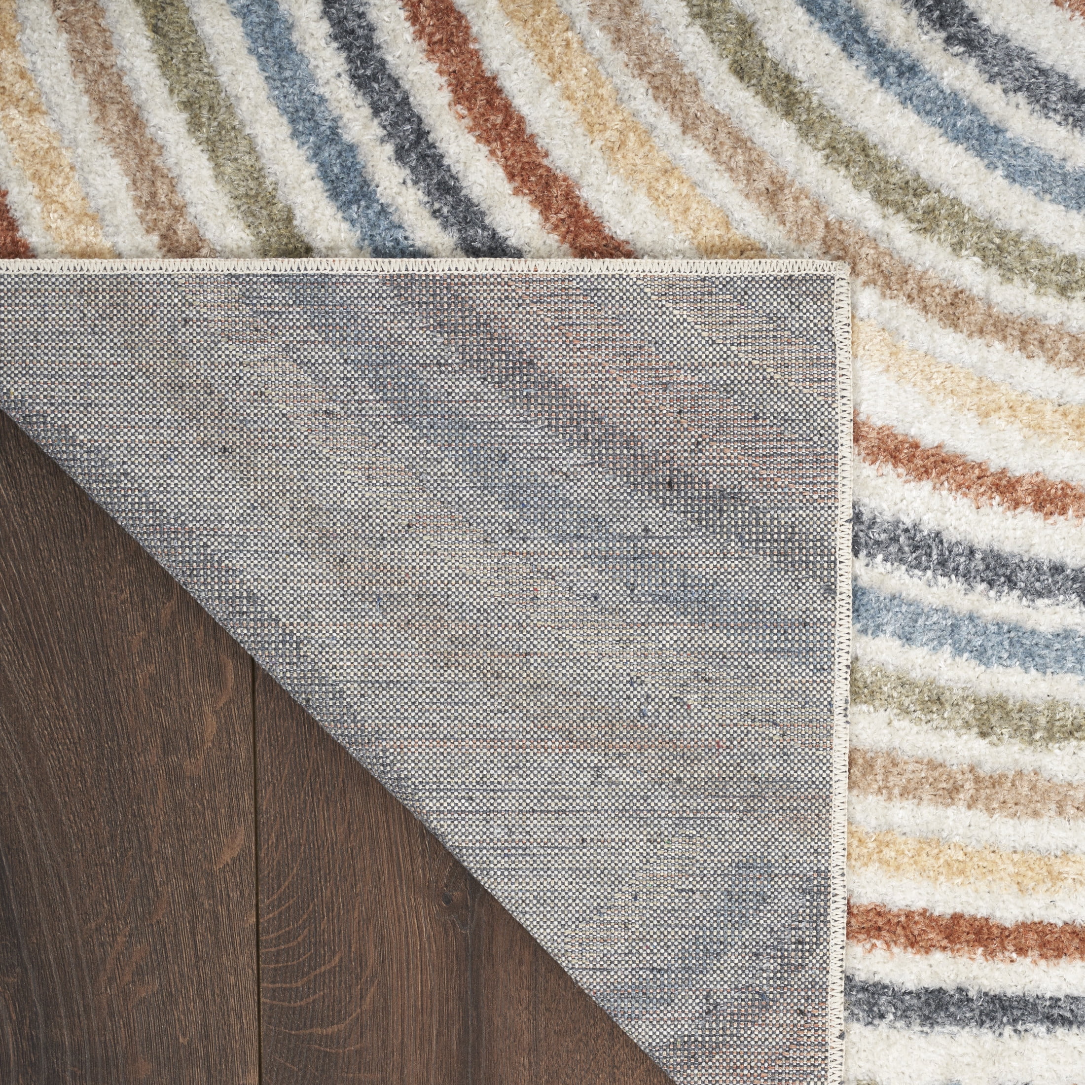 Nourison Astra Machine Washable 6' x 9' Ivory Multicolor Mid-Century Modern Indoor Rug