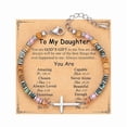thumbnail image 2 of Faty-T Gifts for Women To My Daughter Cross Bracelet Faith Easter Catholic Religious Christian Jewelry, Meaningful Baptism Communion Natural Beads Bracelets, 2 of 96