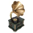 thumbnail image 1 of Haut-parleur Gramophone, Haut-Parleurs Doubles Haut-Parleur Rétro de Phonographe Télécommande pour Ordinateur, 1 of 8