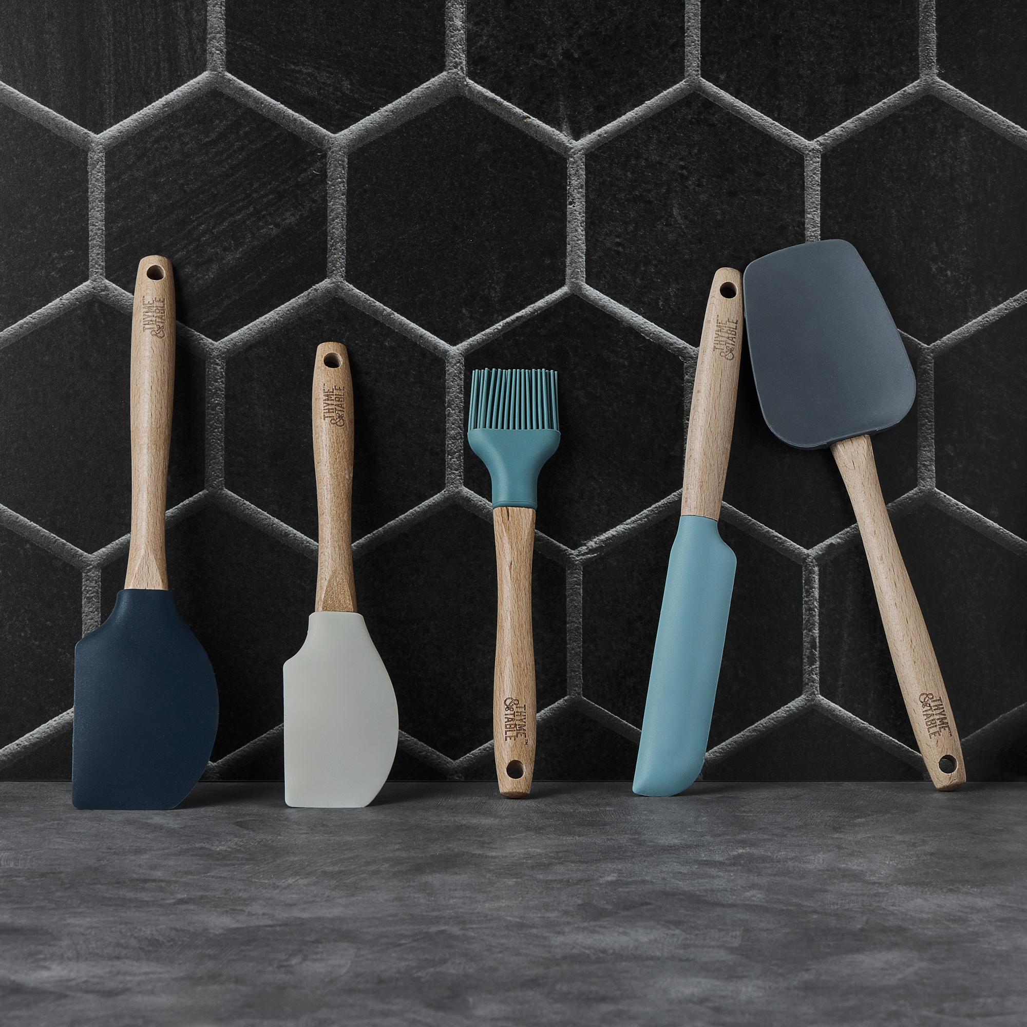 Thyme & Table 5-Piece Silicone Utensil Set, Green photo 5