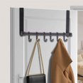 thumbnail image 7 of QZS Over the Door Hook,1Pack Over Door Towel Rack,Hanging Towels or Clothes,Bathroom,Bedroom or Laundry Room,Moving 6-Hook,Black, 7 of 7