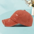 thumbnail image 5 of LNZGNM Classic Vintage Distressed Baseball Cap Perforated Washed Cotton Dad Hat Adjustable Fit Low Profile Headwear,Orange, 5 of 6
