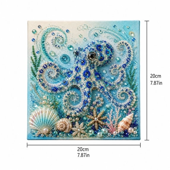 Diamond Art Pearl Art Kits for Adults Ocean 3D DIY Craft with Rhinestones Sparkling Coastal Wall Decor for Home Beginner Friendly Gift