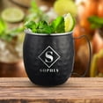 thumbnail image 5 of PERSONALIZED Monogram Letter Initials Gift Idea:Round Monogram Custom Engraved Classic Moscow Mule Mug Sturdy Handle Rolled Rim, Smooth Black Finish 16 oz, Set of 4, Diamond, 5 of 8