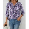 thumbnail image 6 of Women's 2025 Fashion Tops 3/4 Length Sleeve Business Casual Blouses Summer Tees Shirts, 6 of 6