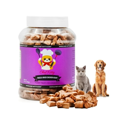 Chef Kitty Freeze Dried Cat and Dog Treats 100% Natural Chicken Heart - 2.6oz