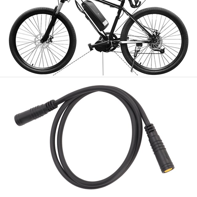 Bike Extension Cable, 3pin Waterproof Connector, ABS Plastic Rubber Electric Bike Extension Cable Modification Accessory