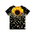 thumbnail image 4 of CCRFTGI Cute Teen Girl Shirts Size 10-12 Summer Short Sleeve Sunflower Graphic Printed Tee Shirts Casual Soft Lightweight Tween Girls Trendy Clothes Crew Neck Shirts Earthy Yellow 2-3 Years, 4 of 4