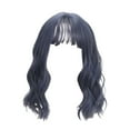 thumbnail image 2 of DOPI Elegant Off Blue Wig With Bangs Bob Short Curly Wigs for Women, Charming Natural, 2 of 4