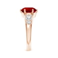 thumbnail image 5 of ANGARA Lab Grown 3.57 Ct Round Ruby Engagement Ring with Lab Diamonds for Women in 14K Rose Gold (Size-9mm) | July Birthstone, Birthday, Anniversary, Jewelry Gift for Women | Lab-Grown Ruby Ring, 5 of 9