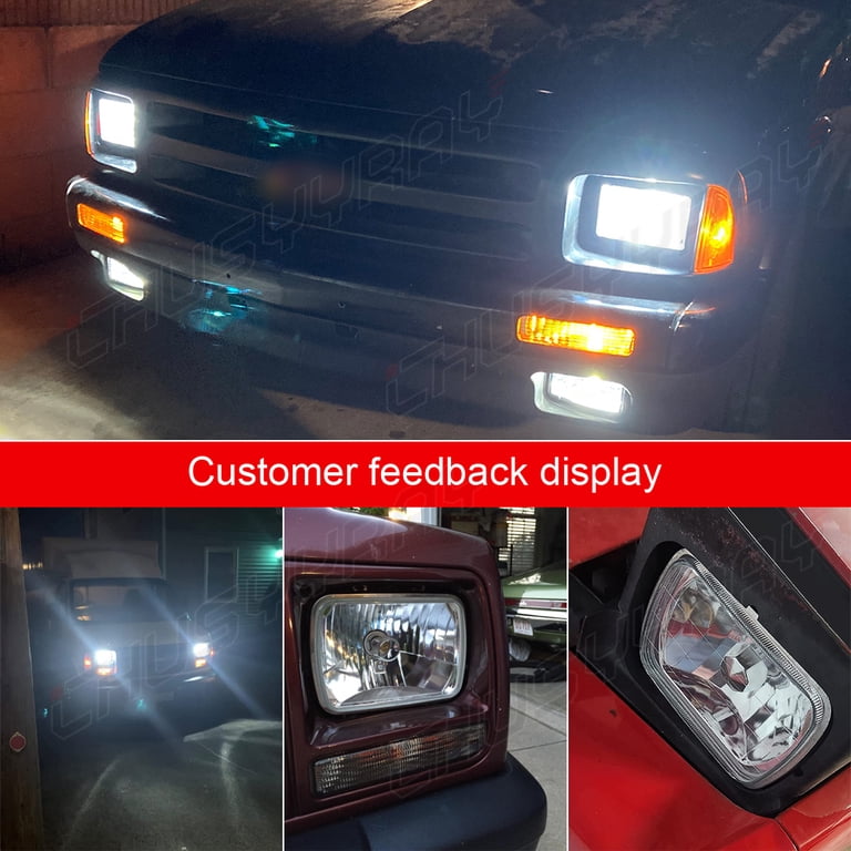 5x7 7x6 LED Headlights Hi/Lo DRL For Toyota Tacoma & Pickup 1995-1997 – Pair, Black Housing