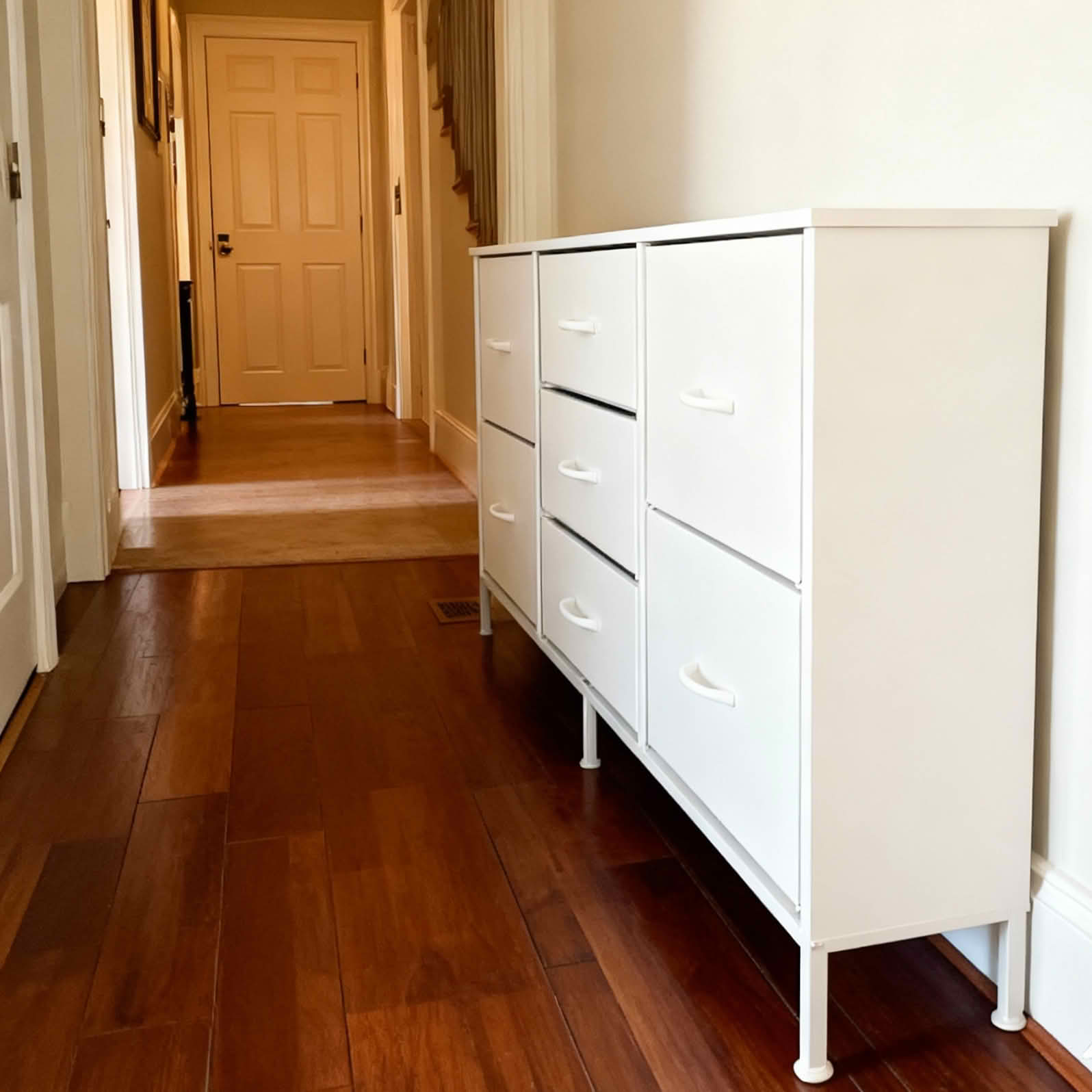 MAYEERTY 7 Drawer Dresser with Wooden Top & Metal Frame, for Bedroom Storage