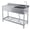 47*20*37inch, variant on Stainless Steel Utility Sink, 28 Inch Single Bowl Free Standing Sink with Faucet & Hot & Cold Water Plumbing for Laundry Room, Kitchen, Garage, Workshop, Outdoor Use, Deep Basin, Heavy-Duty