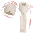 thumbnail image 3 of Weiqiqre Winter Clothes for Women, Soft Warm Earmuffs Knitted Hat Wool Cap Hat Scarf Two-piece Set Beige, 3 of 5