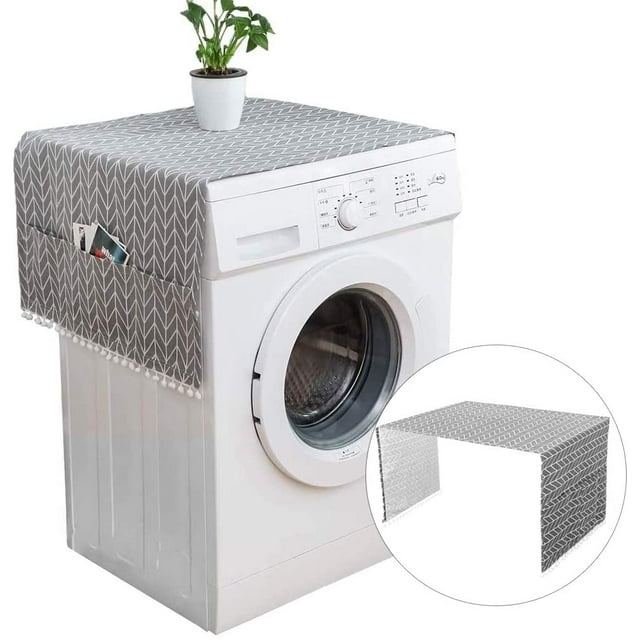 130 x 55 cm Fridge Protective Cover with Storage Pockets, Washing Machine Dust Cover, Washing Machine Cover, Washing Machine Protective Cover