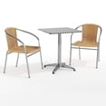 thumbnail image 2 of Flash Furniture 23.5'' Square Aluminum Indoor-Outdoor Table Set with 2 Beige Rattan Chairs, 2 of 13