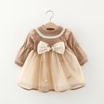 thumbnail image 4 of YWDJ Big Girl Party Dresses Version Of Childrens Dress For Girls Loli-ta Bow Patchwork Princess Dress Fall Dress Beige 2Y, 4 of 6