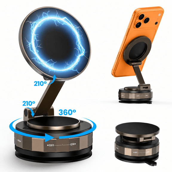 TECKNET BASICS Magnetic Phone Holder, 360° Adjustable Suction Cup for MagSafe, Car Mount for Gym Kitchen, iPhone and Android