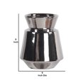 thumbnail image 5 of Saltoro Sherpi Round Ceramic Vase with Tapered Bottom and Flared Top, Small, Silver, 5 of 5