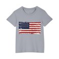 thumbnail image 2 of MKOSPLRT T-Shirt Drapeau Américain Fille Manches Courtes Col Rond T-Shirts Fête de l'Indépendance Été Vintage Étoiles et Rayures T-Shirts Graphiques, 2 of 9