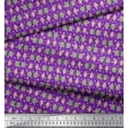 thumbnail image 2 of Soimoi Purple Heavy Canvas Fabric Hearts & Owl Bird Printed Craft Fabric by the Yard 58 Inch Wide, 2 of 3