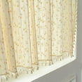 thumbnail image 4 of Namzi Daisy Floral Cotton Cafe Curtains with Tassels Rod Pocket Short Kitchen Curtain, 1 Panel (Daisy,52"x18"), 4 of 5