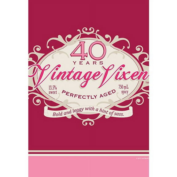 Creative Converting Vintage Vixen 40th Birthday Plastic Banquet Table Cover, 54 by 108-Inch