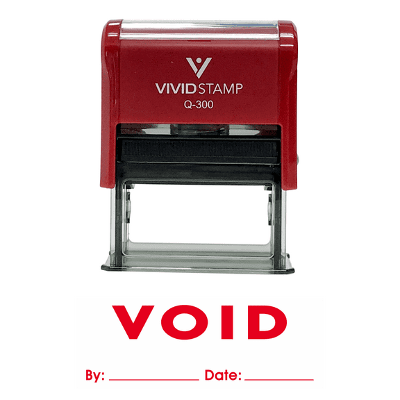 Vivid Stamp Void By Date Self Inking Rubber Stamp (Red Ink) Large