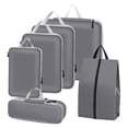 thumbnail image 3 of 6 bolsas organizadoras de equipaje, bolsas de compresión, organizadores de almacenamiento de viaje gris, 3 of 9