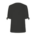 thumbnail image 6 of Ahabrexf Women's Summer Tops, Solid Color Casual Short Sleeve Blouse with Tied Sleeve Detail, 6 of 7